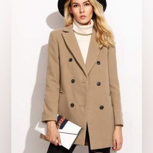 SHEIN Camel Peacoat XS